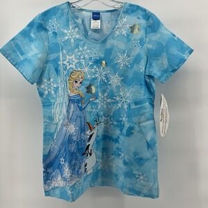 Cherokee Scrub‎ Top Disney Elsa Olaf Small